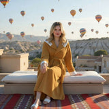 Women's long robe made of soft polar fleece