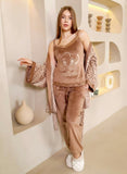 Elegant women's 3-piece pajama set