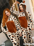 Women's soft velvet leopard jumpsuit