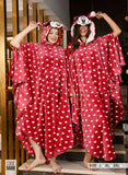 Soft velvet winter blanket poncho with heart pattern