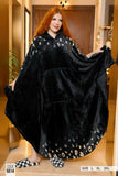 Soft velvet winter blanket poncho with heart pattern