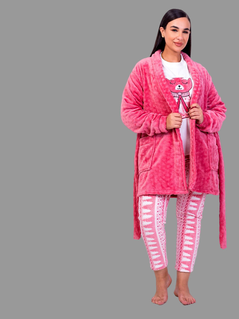 Women's 3-piece winter pajamas