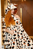 Soft velvet winter poncho