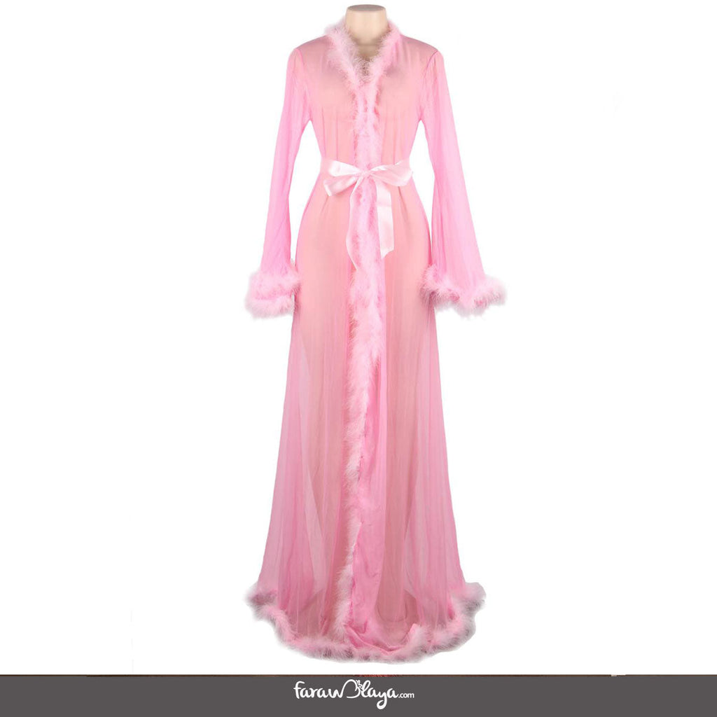 Queen  Robe Perspective Sheer Sleepwear With Farawlaya