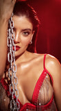 Red Crystal Tease Bra Set