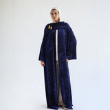 Ribbed velvet scarf kaftan
