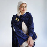 Ribbed velvet scarf kaftan