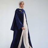 Ribbed velvet scarf kaftan