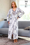 Plain winter velvet wonder dress and printed robe set