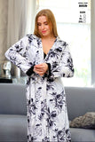 Plain winter velvet wonder dress and printed robe set