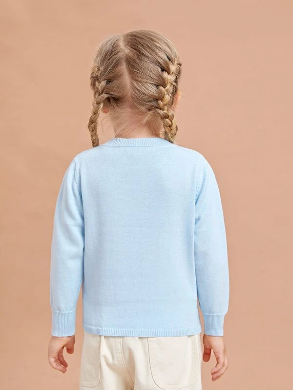 Toddler Girls Letter Pattern Sweater