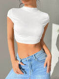 EZwear Backless Cropped T-Shirt