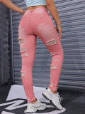 Essnce Women Ripped Distressed Frayed Hem Washed Skinny Fashion Jeans
