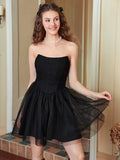MOD Ruched Mesh Tube Dress Tulle Dress
