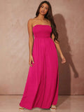 SXY Solid Wide Leg Tube Jumpsuit