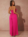 SXY Solid Wide Leg Tube Jumpsuit