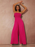 SXY Solid Wide Leg Tube Jumpsuit