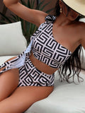 Swim Women’s Vacation Geometric Floral Print Decorated Fashion 2 Pieces