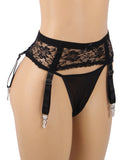 Sexy Lace Metal Clips Garter Panty