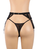 Sexy Lace Metal Clips Garter Panty