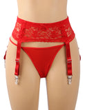 Sexy Lace Metal Clips Garter Panty