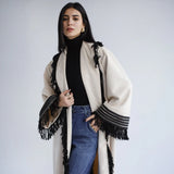 Suede fringed kaftan