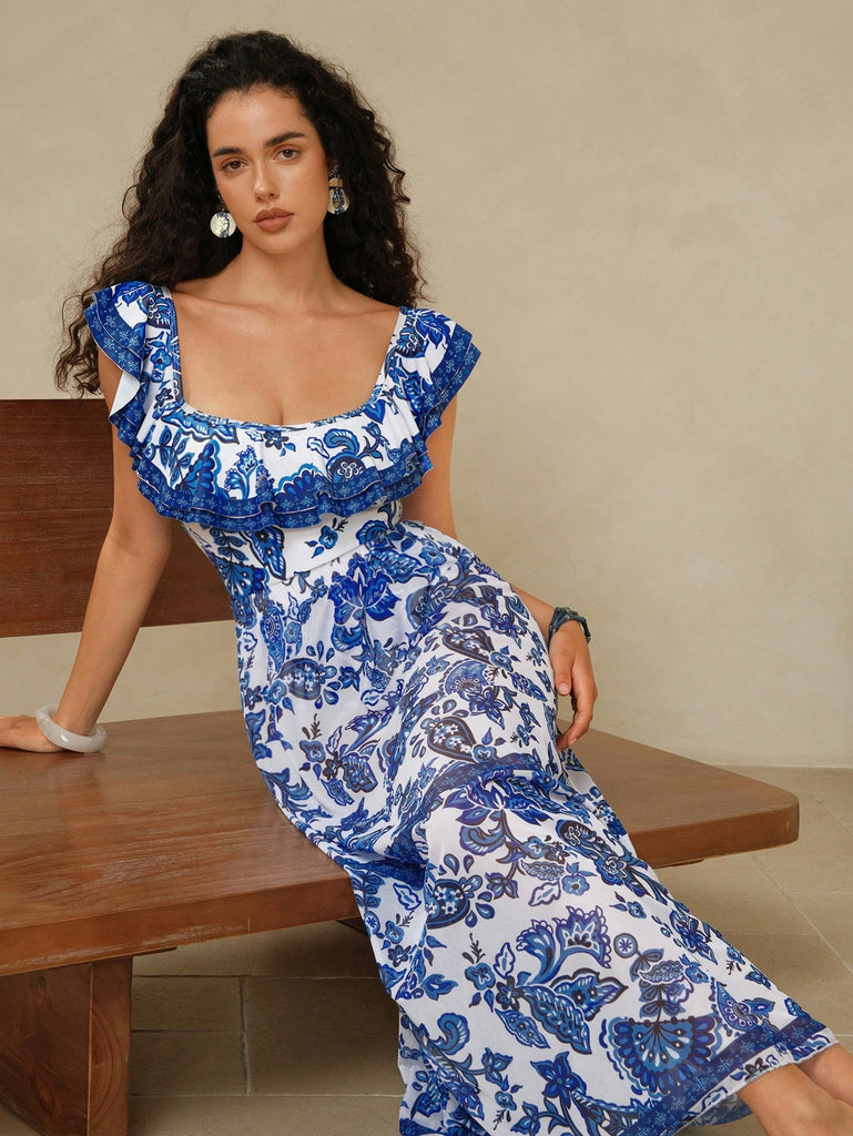 Swim Oasis Summer Beach Holiday Boho Blue & White