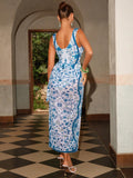 Swim Oasis Women’s Summer Vacation Chic Romantic Chinoiserie Jewelry Print One-Piece