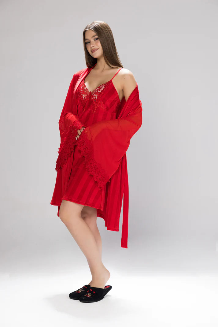 WIDE STRIPES ROBE SET