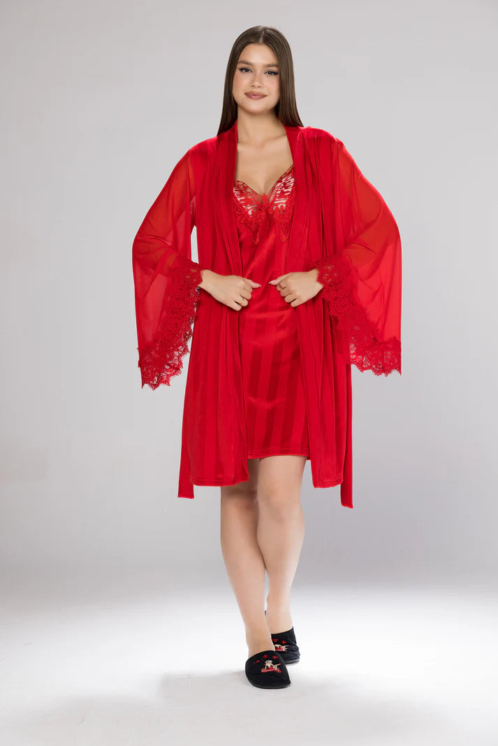 WIDE STRIPES ROBE SET