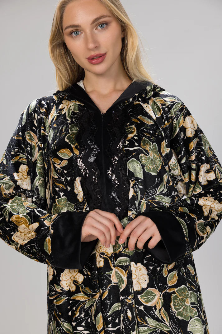 WILD FLOWERS HOODED GALABEYA