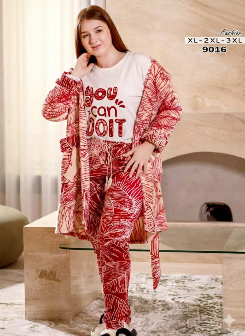 Elegant women's 3-piece pajama set