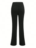 Women Casual Fashion Sports Tight Solid Color Thin Fleece Yoga Pants