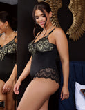 New Black Lace Patchwork Suspender Bodysuit Egypt