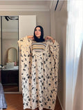 Women's abaya, fabric: imported Fresca patterned