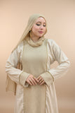 Women's abaya, striped linen fabric