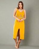 Long women's cashmere open from the side