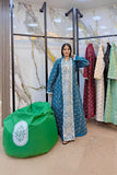 Women's embroidered abaya, linen fabric