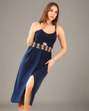 Long women's cashmere open from the side