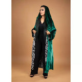 Women's emerald velvet abaya