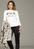 Women's winter pajamas, 3 pieces, T-shirt + pants + short robe