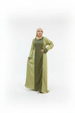 Women's abaya, striped linen fabric