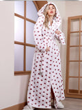 Elegant long winter robe for women