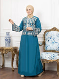 Embroidered cotton abaya