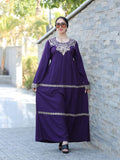 Cotton abaya embroidered with sequins