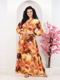 Women's summer floral abaya