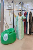 Women's embroidered abaya, linen fabric