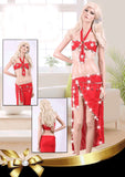 Red two-piece dance suit