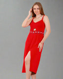 Long women's cashmere open from the side
