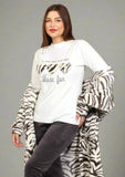 Women's winter pajamas, 3 pieces, T-shirt + pants + short robe